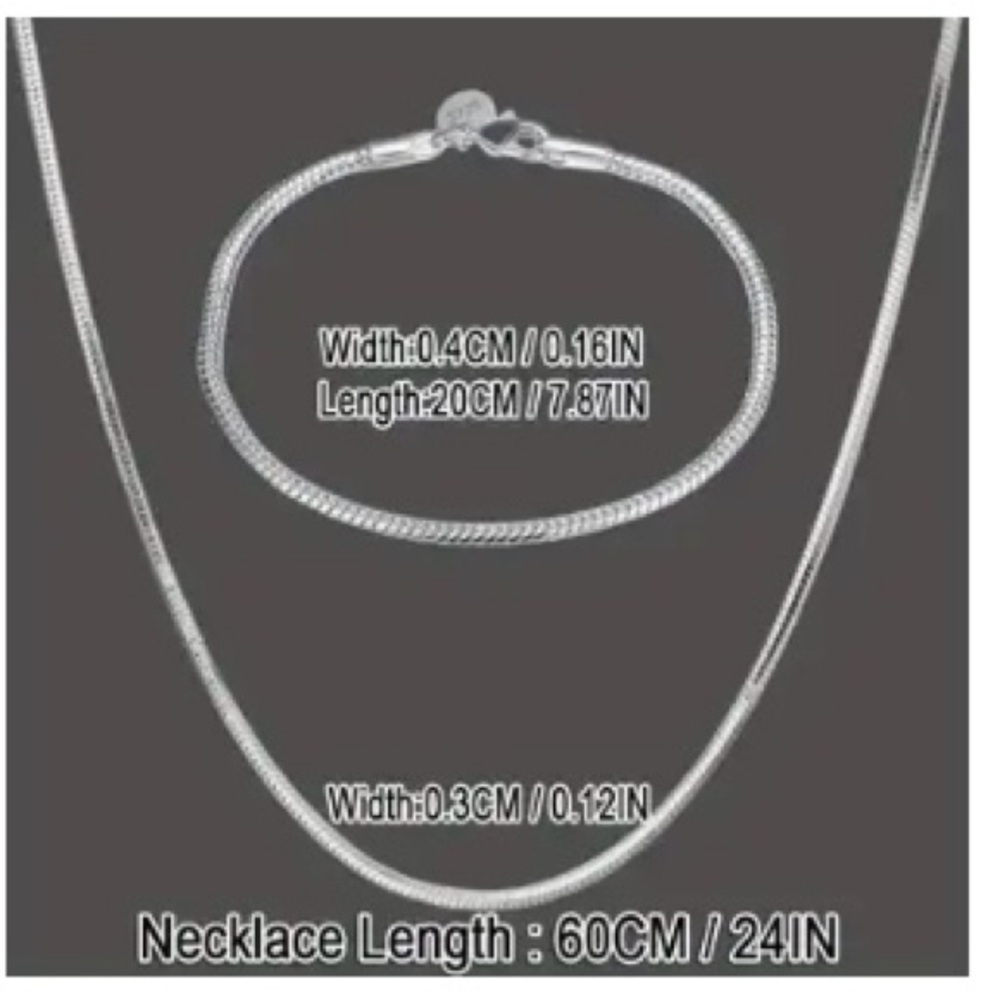 Elegant Silver Necklace and Bracelet Set